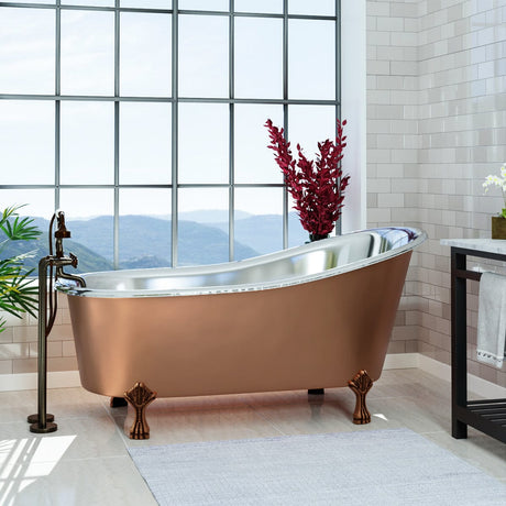 59" Dester Copper Slipper Clawfoot Tub