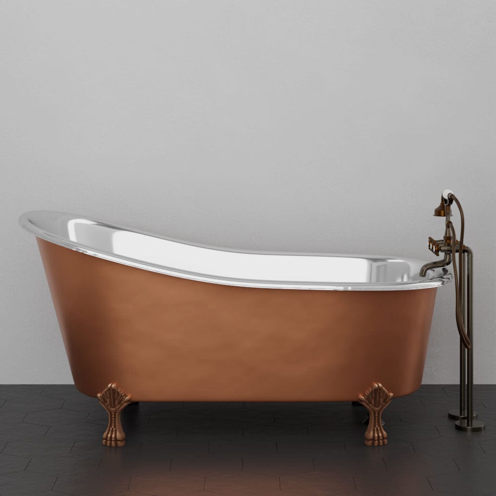 59" Dester Copper Slipper Clawfoot Tub