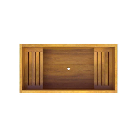 59" Dunken Handcrafted Natural Wood Japanese Soaking Tub