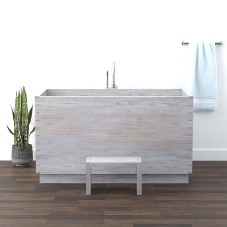59" Dunken Handcrafted Natural Wood Japanese Soaking Tub
