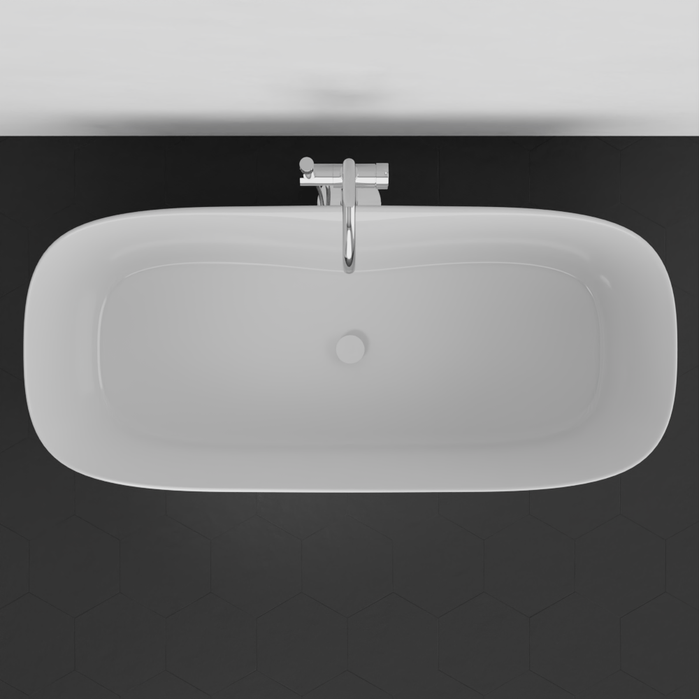 59" Narmey Solid Surface Stone Resin Freestanding Bathtub