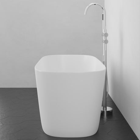 59" Narmey Solid Surface Stone Resin Freestanding Bathtub