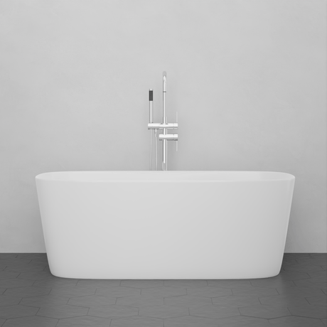 59" Narmey Solid Surface Stone Resin Freestanding Bathtub