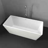 59" Platora Solid Surface Stone Resin Freestanding Bathtub