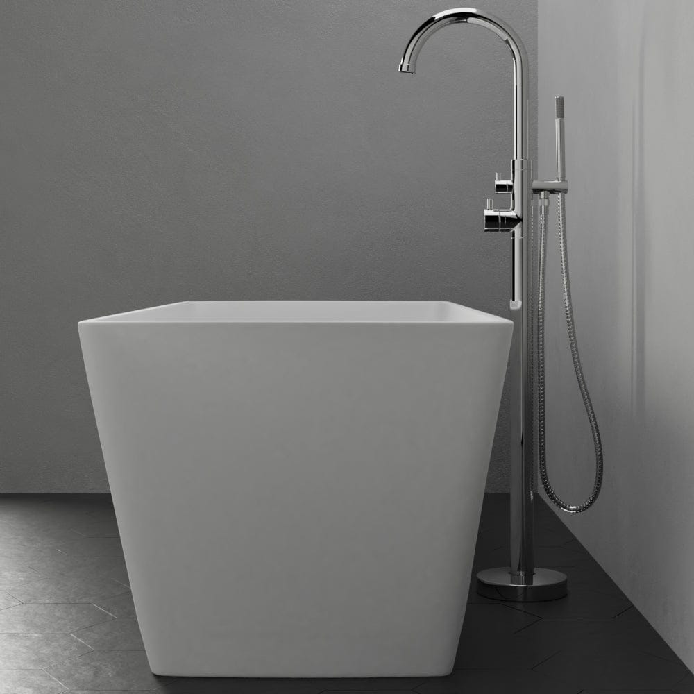 59" Platora Solid Surface Stone Resin Freestanding Bathtub