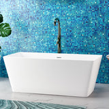 59" Platora Solid Surface Stone Resin Freestanding Bathtub