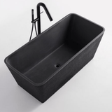 59" Russell Natural Concrete Rectangular Freestanding Tub - Rough Exterior