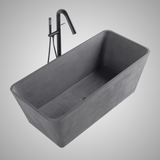 59" Russell Natural Concrete Rectangular Freestanding Tub - Smooth