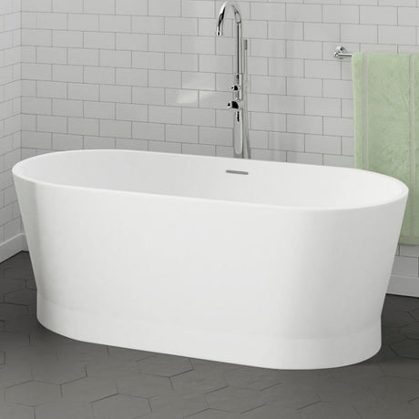 59" Sutherlin Solid Surface Stone Resin Freestanding Bathtub