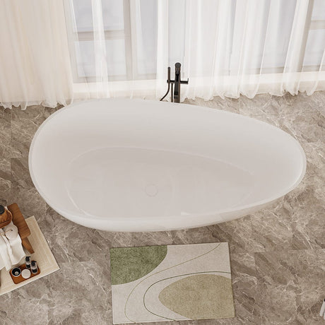 59" Topaz Solid Surface Stone Resin Freestanding Bathtub