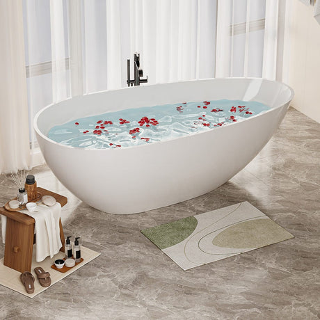 59" Topaz Solid Surface Stone Resin Freestanding Bathtub