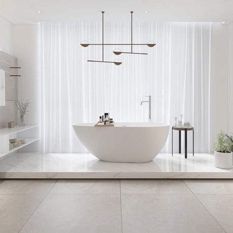 59" Topaz Solid Surface Stone Resin Freestanding Bathtub