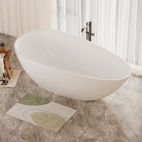 59" Topaz Solid Surface Stone Resin Freestanding Bathtub