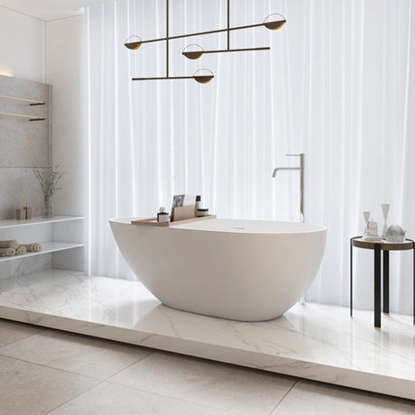 59" Topaz Solid Surface Stone Resin Freestanding Bathtub