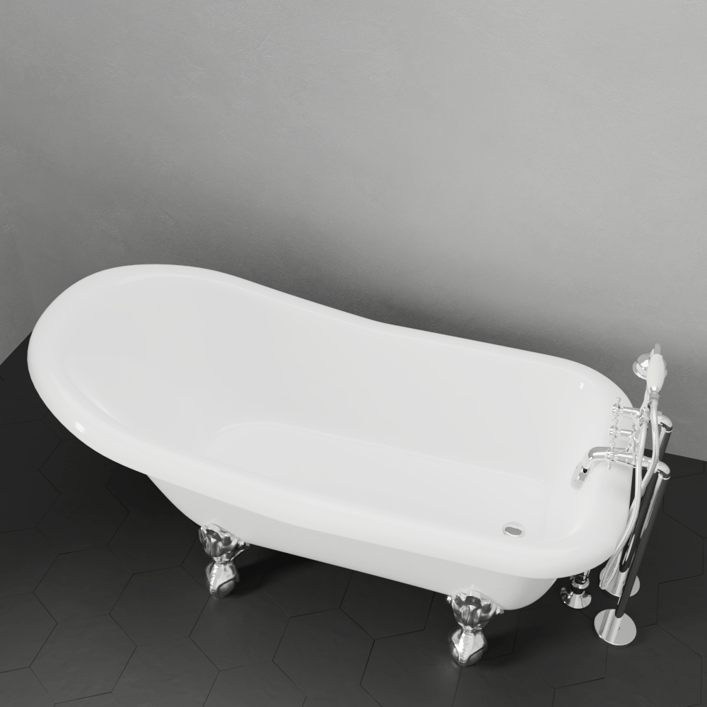 60" Ambassador Acrylic Slipper Clawfoot Tub