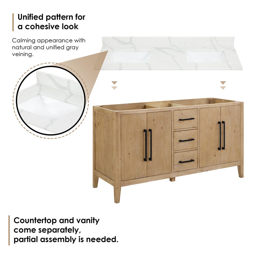 60" Belvedere Single Vanity for Undermount Sink