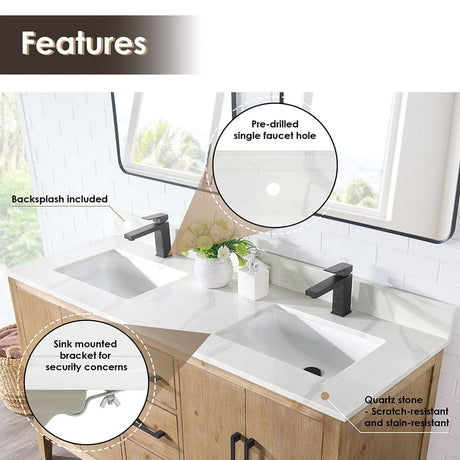 60" Belvedere Single Vanity for Undermount Sink