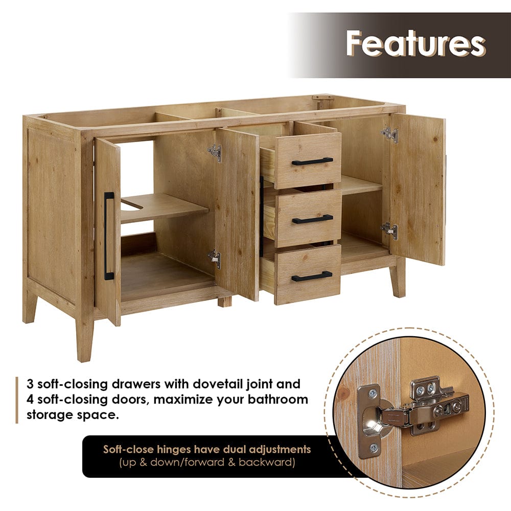 60" Belvedere Single Vanity for Undermount Sink