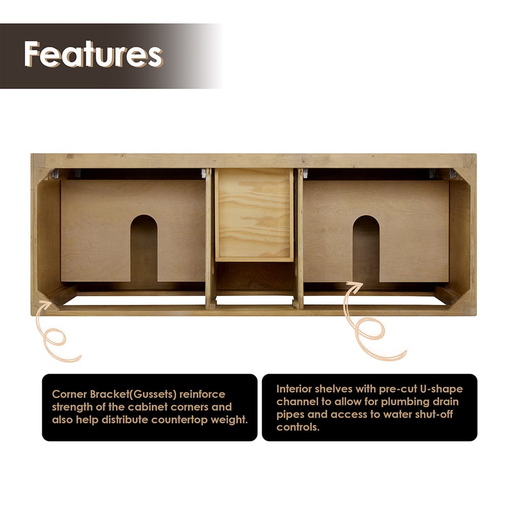 60" Belvedere Single Vanity for Undermount Sink