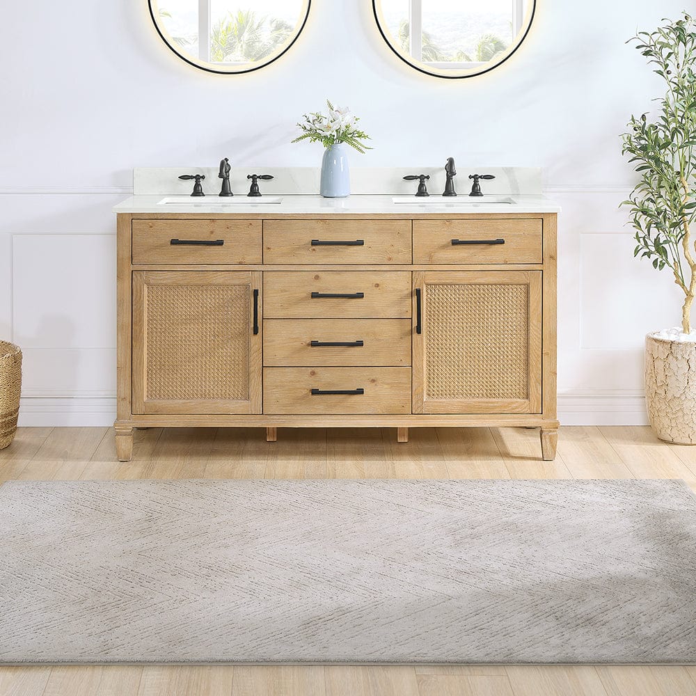 60" Catalpa Single Bathroom Vanity - Weathered Fir