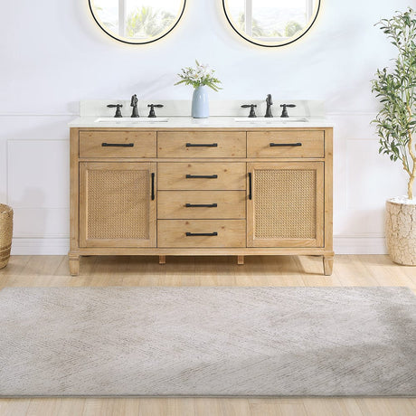 60" Catalpa Single Bathroom Vanity - Weathered Fir