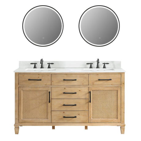 60" Catalpa Single Bathroom Vanity - Weathered Fir