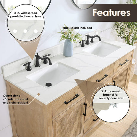 60" Catalpa Single Bathroom Vanity - Weathered Fir