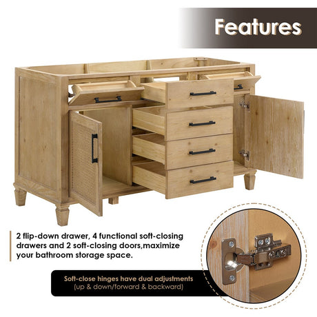60" Catalpa Single Bathroom Vanity - Weathered Fir