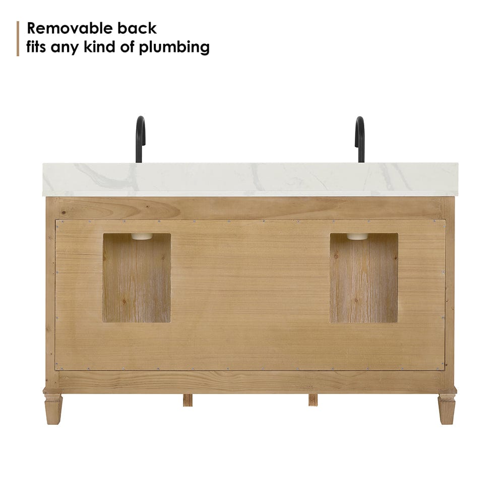 60" Catalpa Single Bathroom Vanity - Weathered Fir