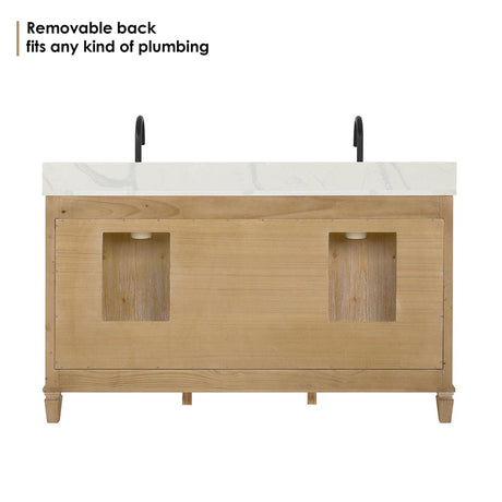 60" Catalpa Single Bathroom Vanity - Weathered Fir