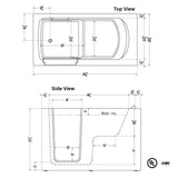 60" Ely Standard Walk-In Tub - 36” Height