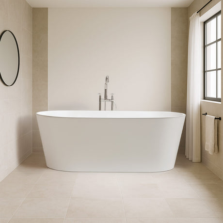 60" Extra Wide Brynn Acrylic Freestanding Tub With Insulation