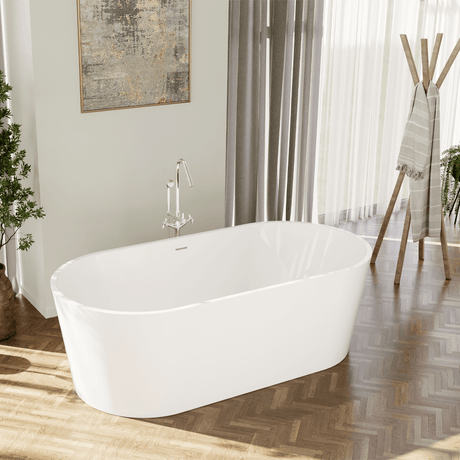 60" Extra Wide Brynn Acrylic Freestanding Tub With Insulation