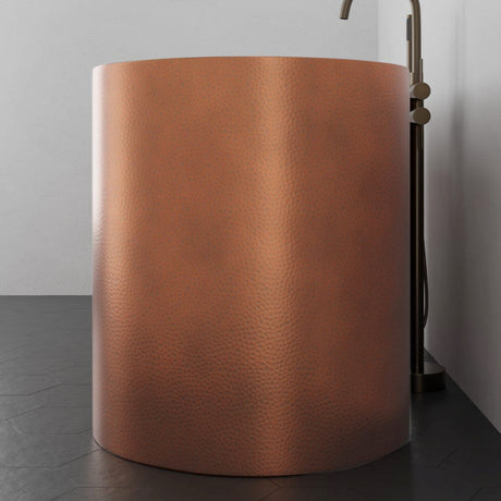 60" Feltz Double Walled Hammered Copper Japanese Soaking Tub