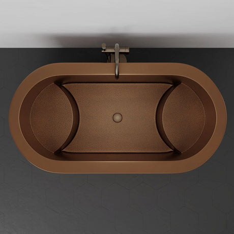 60" Feltz Double Walled Hammered Copper Japanese Soaking Tub