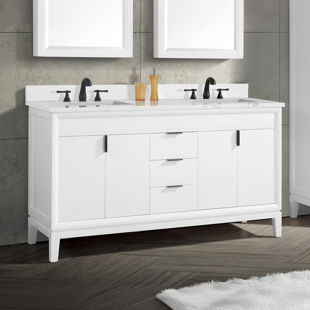 60" Heppener Double Vanity for Rectangular Undermount Sinks
