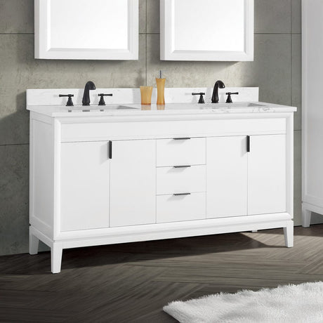 60" Heppener Double Vanity for Rectangular Undermount Sinks