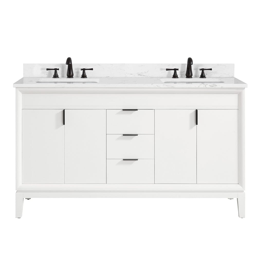 60" Heppener Double Vanity for Rectangular Undermount Sinks