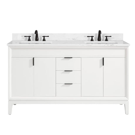 60" Heppener Double Vanity for Rectangular Undermount Sinks