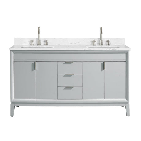 60" Heppener Double Vanity for Rectangular Undermount Sinks
