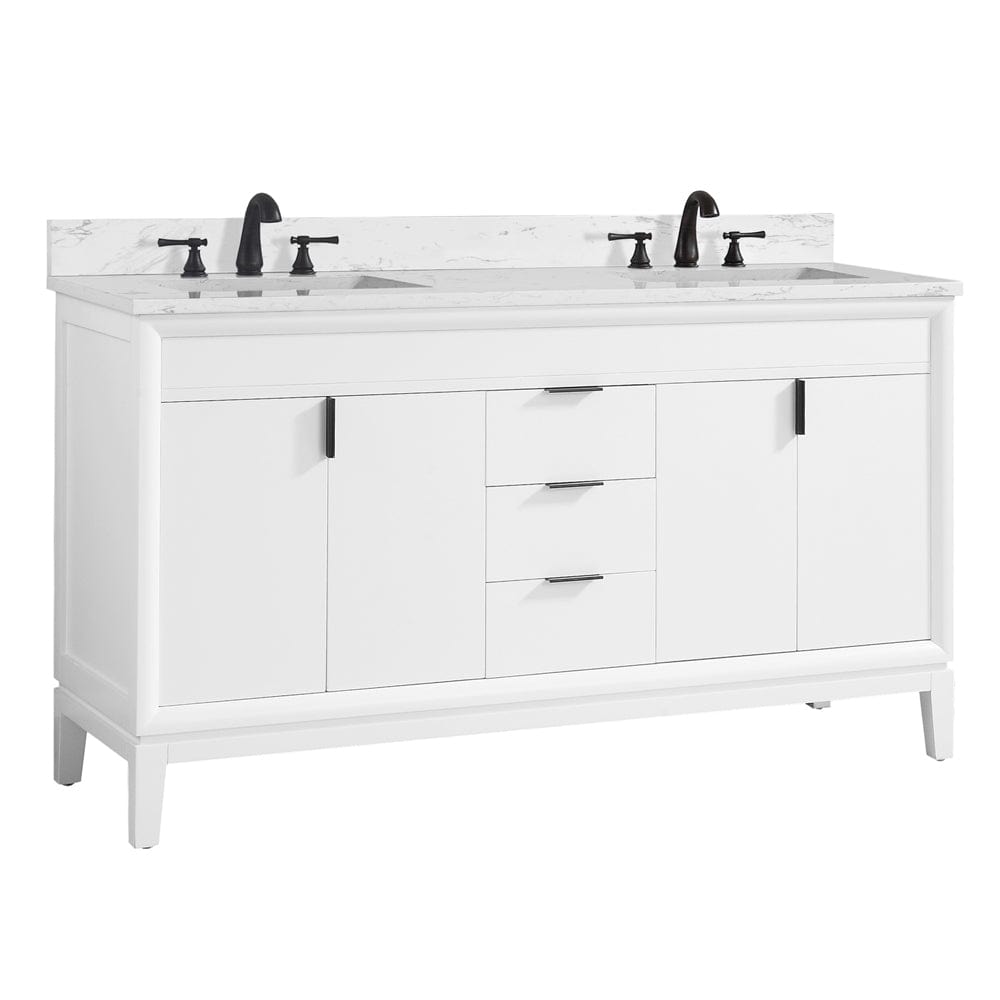 60" Heppener Double Vanity for Rectangular Undermount Sinks