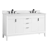 60" Heppener Double Vanity for Rectangular Undermount Sinks