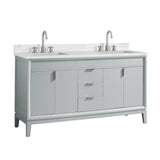 60" Heppener Double Vanity for Rectangular Undermount Sinks