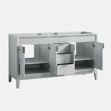60" Heppener Double Vanity for Rectangular Undermount Sinks