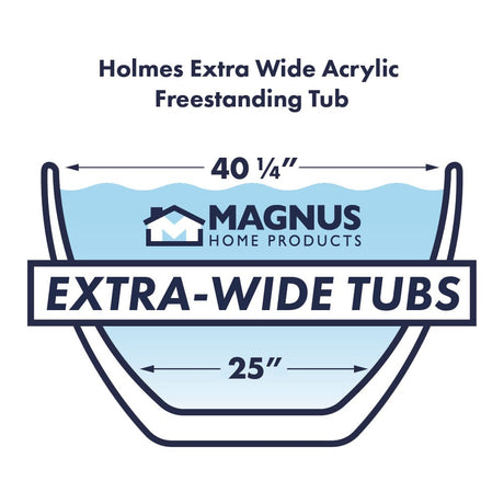 60" Holmes Extra Wide Acrylic Freestanding Tub With Insulation