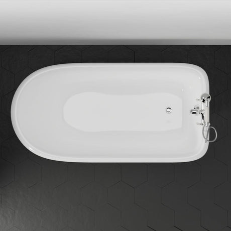 60" Jasper Cast Iron Roll-Top  Clawfoot Tub - 7" Rim Holes