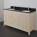 60" Mission Unfinished Red Oak Double Vanity for Undermount Sinks - 34" Height