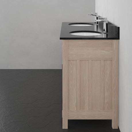 60" Mission Unfinished Red Oak Double Vanity for Undermount Sinks - 34" Height