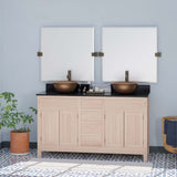 60" Mission Unfinished Red Oak Double Vanity for Vessel Sinks - 34" Height