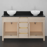 60" Mission Unfinished Red Oak Double Vanity for Vessel Sinks - 34" Height